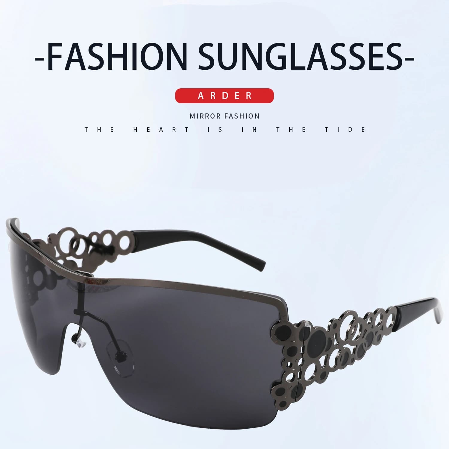 New Fashion Rimless Y2K Sunglasses Women Men 2024 High Quality Trending Product Rave Party Festival Oculos De Sol UV400