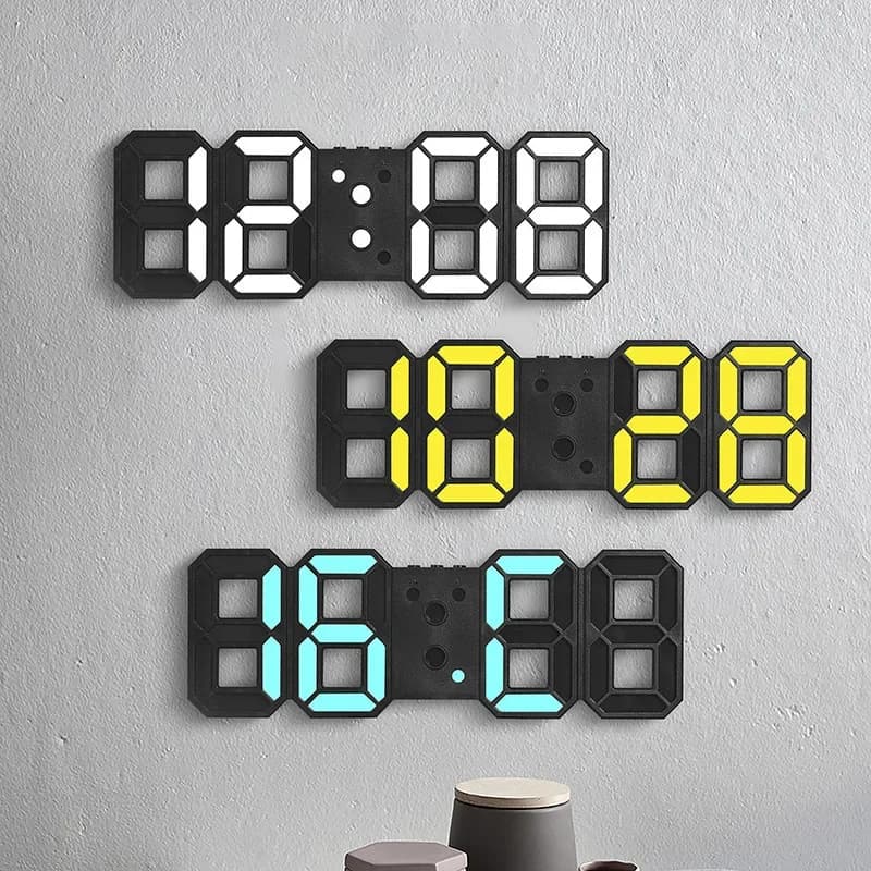 Orologio da parete digitale elettronico Soggiorno Decorazione camera da letto Decorazioni Orologi Casa e decorazione Allarme moderno a LED Scrivania interna