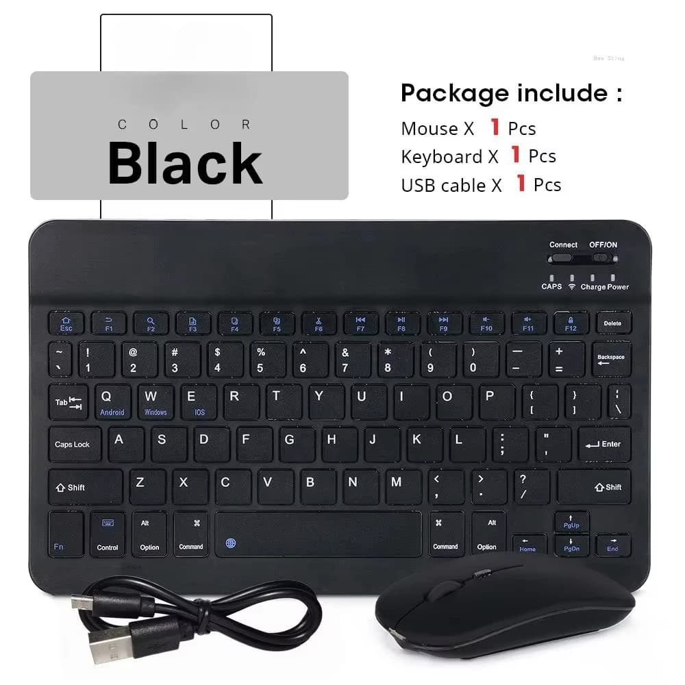 Tastiera Bluetooth ebraica da 10 pollici per iPad Air Pro 9a 10a generazione, mini tastiera wireless ricaricabile universale per telefono, tablet, laptop