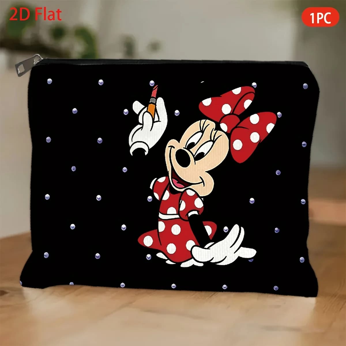 A mini cosmetic bag with decorative pattern, graceful multifunctional bag with zipper, jewelry case.