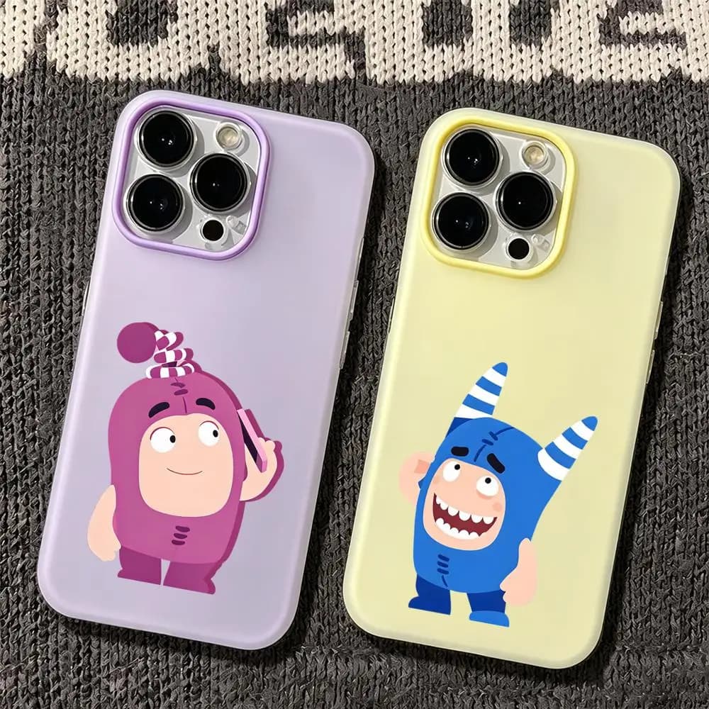 Custodia per telefono effetto gelatina 2 in 1 a doppio strato, stile dopamine, compatibile con iPhone 17/16/15/14/13/12 O-Oddbods