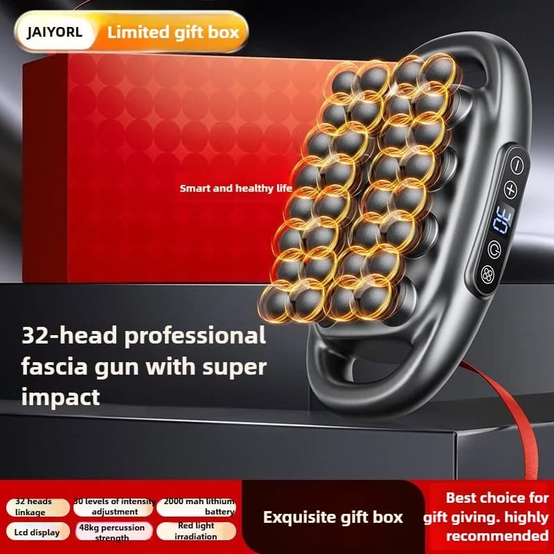 32 Massage Head Massage Gun Deep Fabric Muscle Professional Grade High Frequency Wireless Vibration High Power With Heating Gift