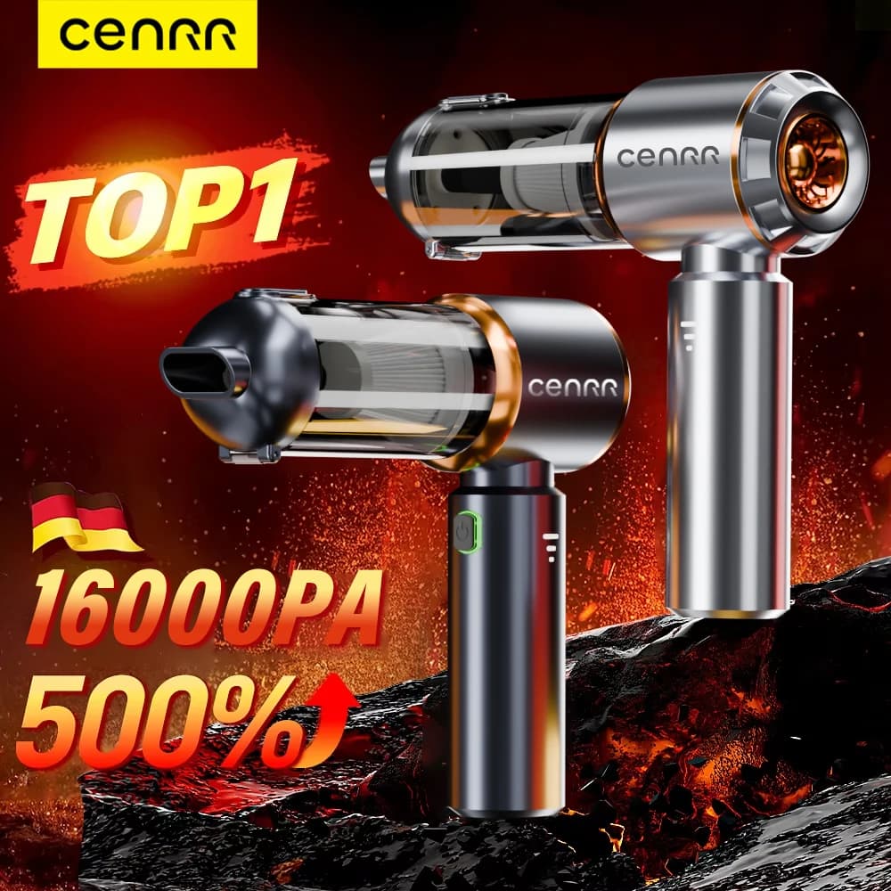 CENRR Mini Car Vacuum Cleaner Powerful Wireless Car Cleaner HandHeld Portable Vacuum Cleaner Cleaning Machine for Home Appliance