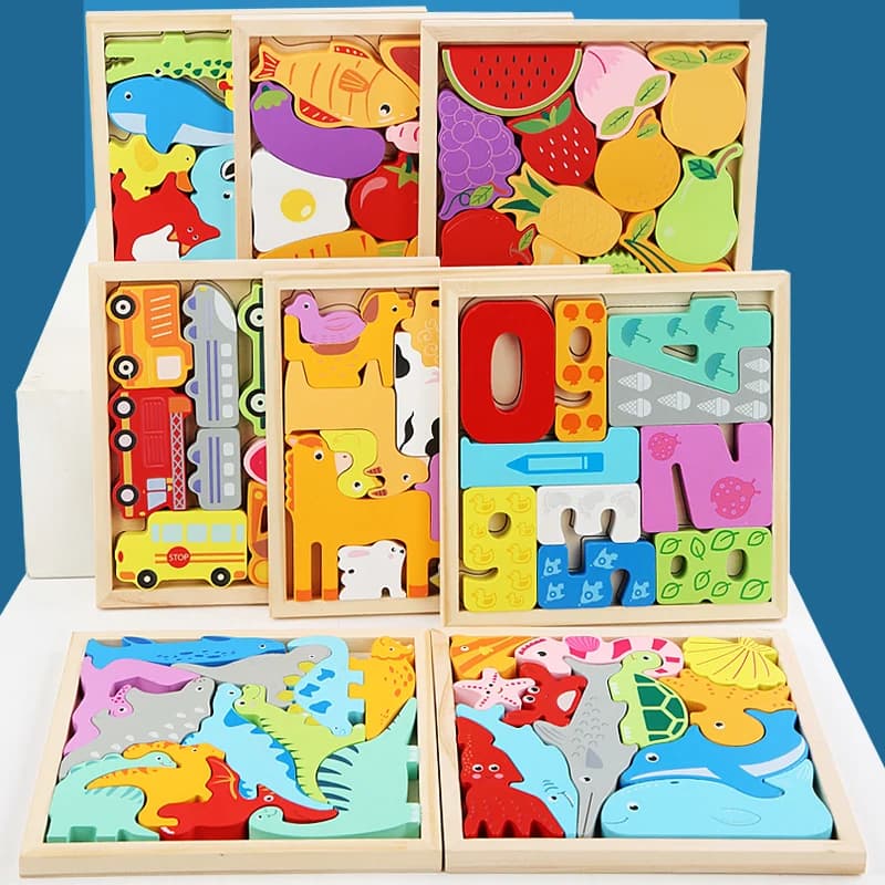 Puzzle in legno per bambini, giocattoli in legno per esplorazione multifunzione, rompicapo intelligente Gioco di logica giocattolo Gioco educativo