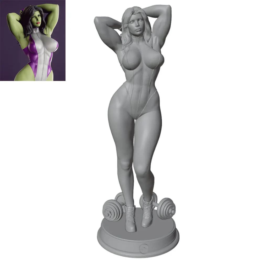 1/24 Confident Fitness Girl Resin Model Kits GK Miniature 3D Printed Gray Figurine DIY Doll Collection Non assemblato e non verniciato