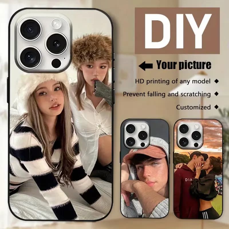 DIY Phone Case Personalized Customized Couples Photo Protect Cover For iPhone 18 17 16 15 14 13 12 11 Pro Xs Max 8 Plus 16e 17e