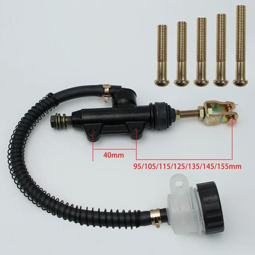 Moto 40mm Passo Posteriore Pompa Freno A Pedale 10mm BanjoIdraulico Pompa Cilindro Maestro del Freno Per 50cc 70cc 110cc 125cc 150cc 250cc