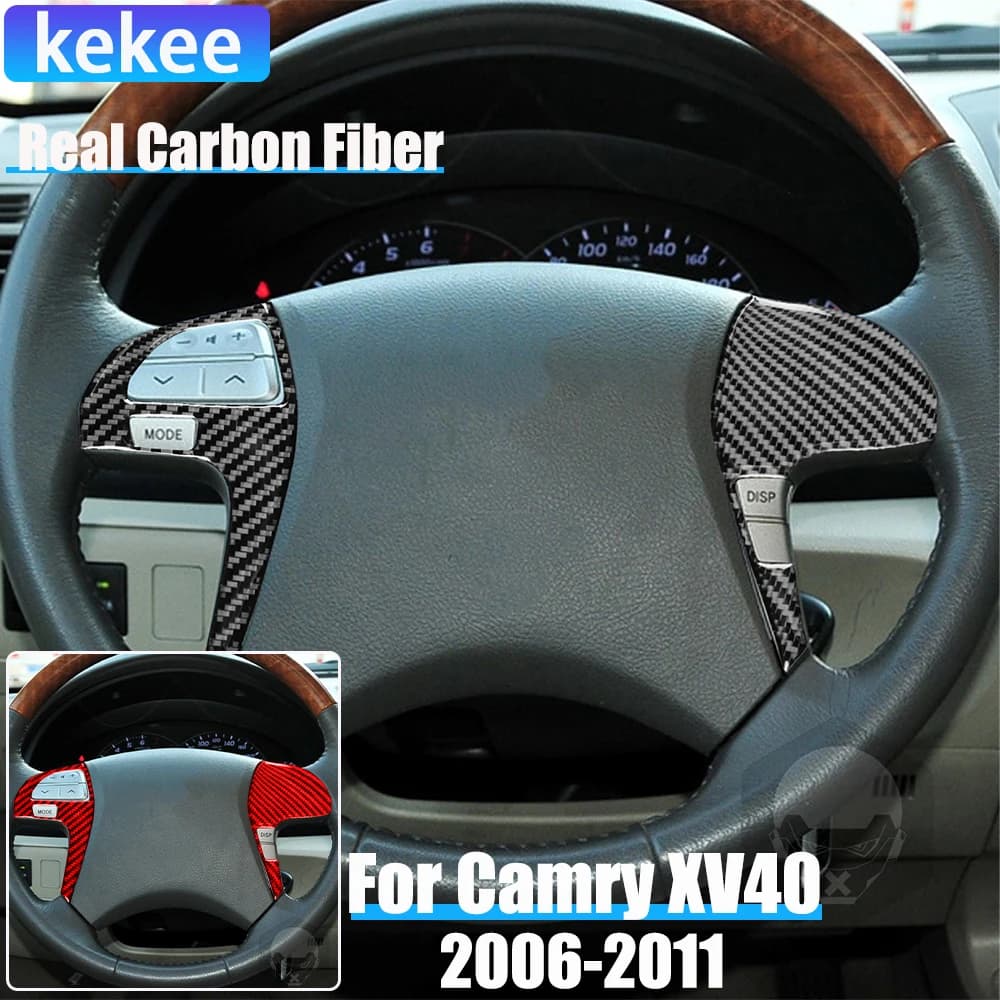 Reale In Fibra di Carbonio Accessori Auto Coprivolante Adesivo Morbido Per Toyota Camry 6th Gen XV40 06 2007 2008 2009 2010 2011