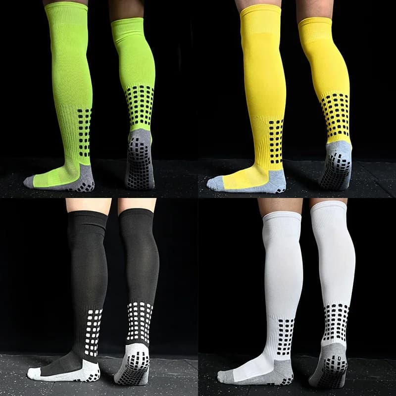 1 pair of men's football socks, knee-resistant socks, anti slip pads for football basketball socks
