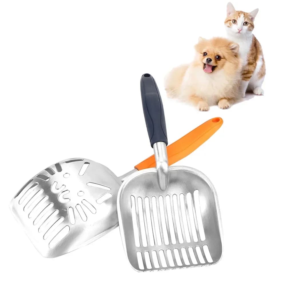 Pulizia della sabbia per gatti per cani e gatti Pulisci le feci Forniture Pala per lettiera per gatti Strumento per la pulizia degli animali Prodotti per animali Paletta in metallo