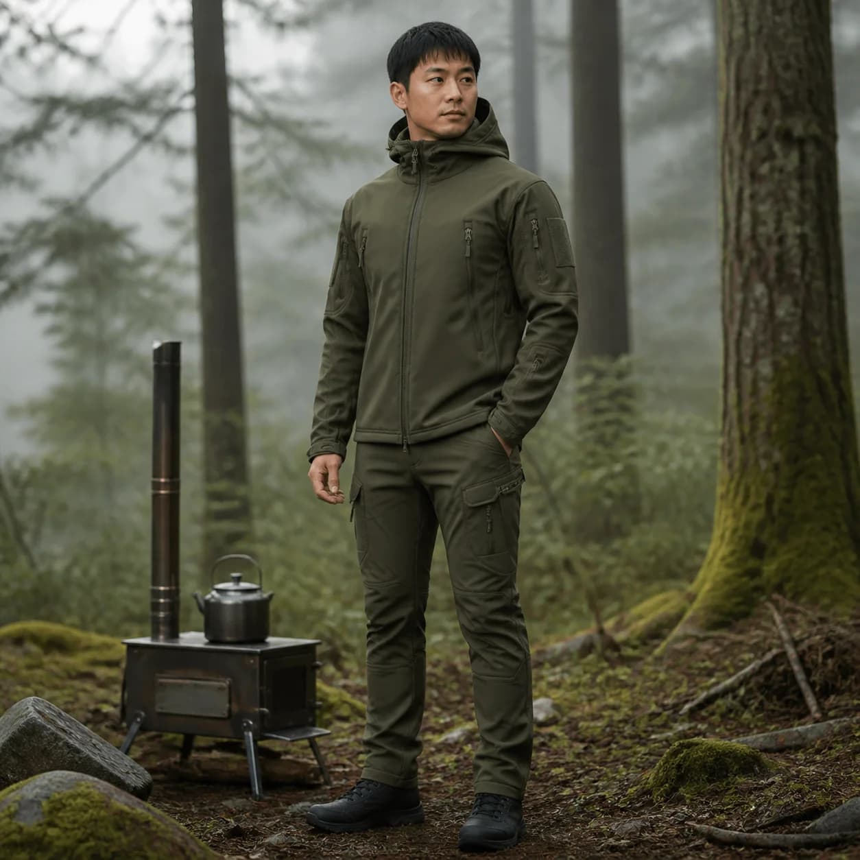Soft Shell Camouflage Jacket Men Waterproof Hunting Clothing Warm Camo Tactical Jackets Outdoor Combat Hoodie Coat Pants 5XL