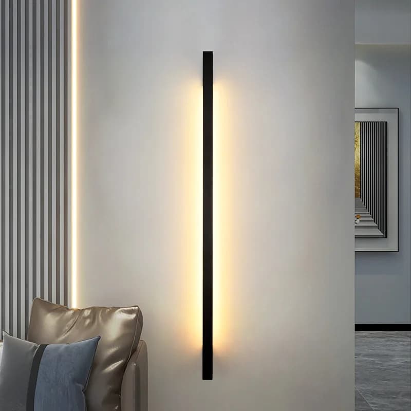 Lampada da parete minimalista a striscia lunga impermeabile Lampade da parete per esterni Camera da letto Soggiorno Cucina Studio Cafe Sfondo Art Applique a LED