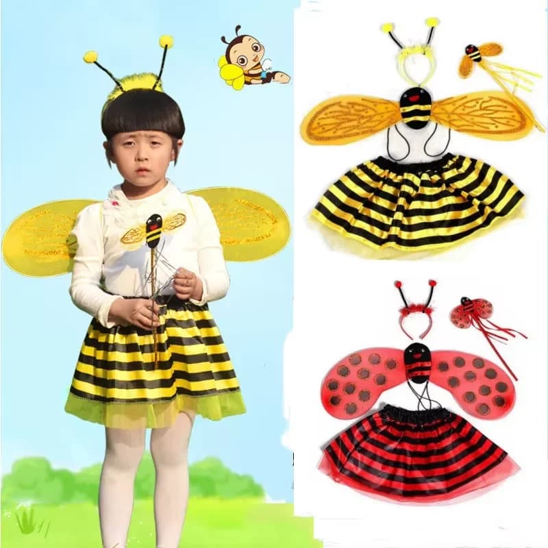 Accessori per costumi cosplay ape Anime Fasce per fata gialla Ali Bacchetta Ape Puntelli per feste di compleanno di Halloween Regali di Natale