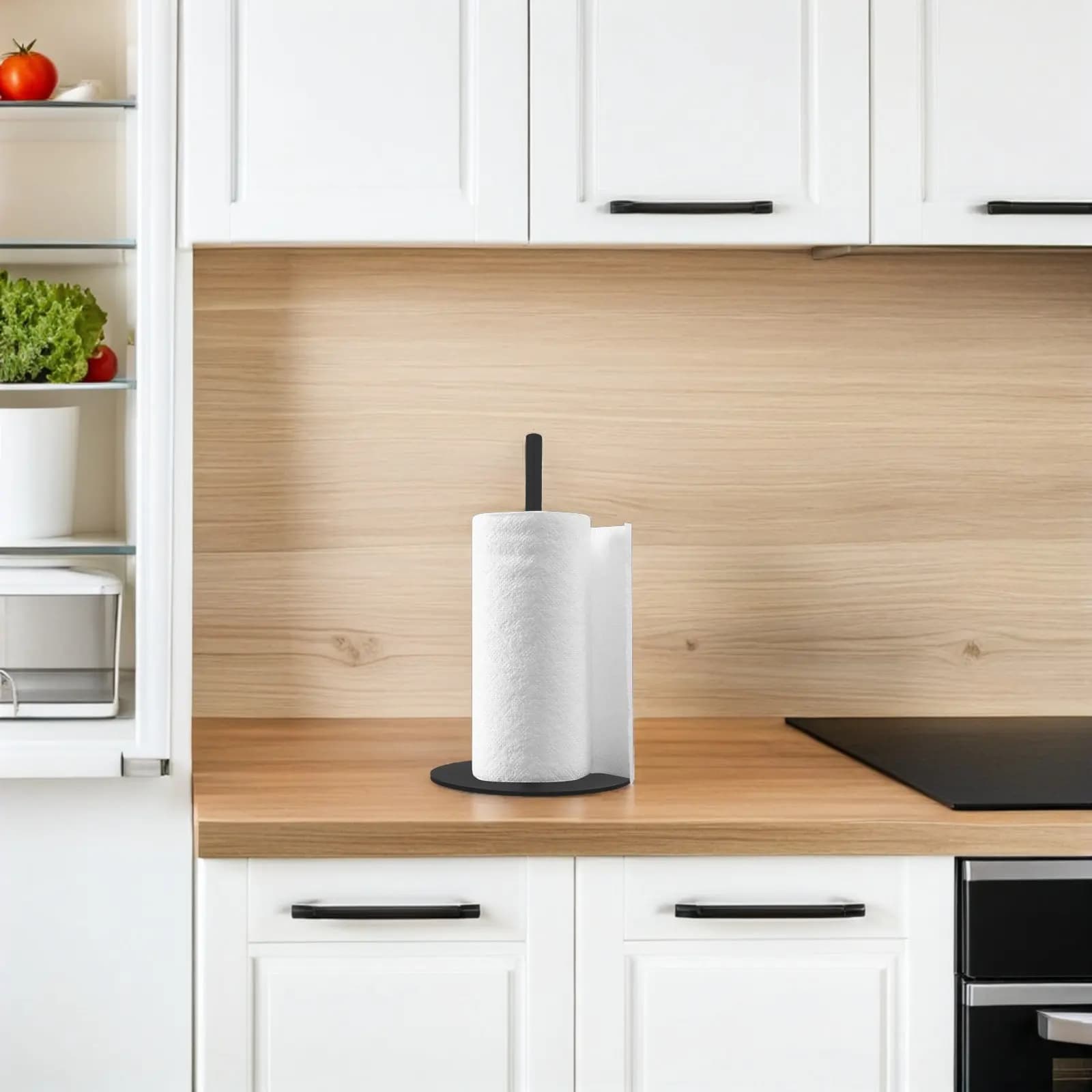 Portarotolo da Cucina in Acciaio Inox, Supporto Autoportante per Carta Igienica, Salvaspazio per Cucina e Bagno