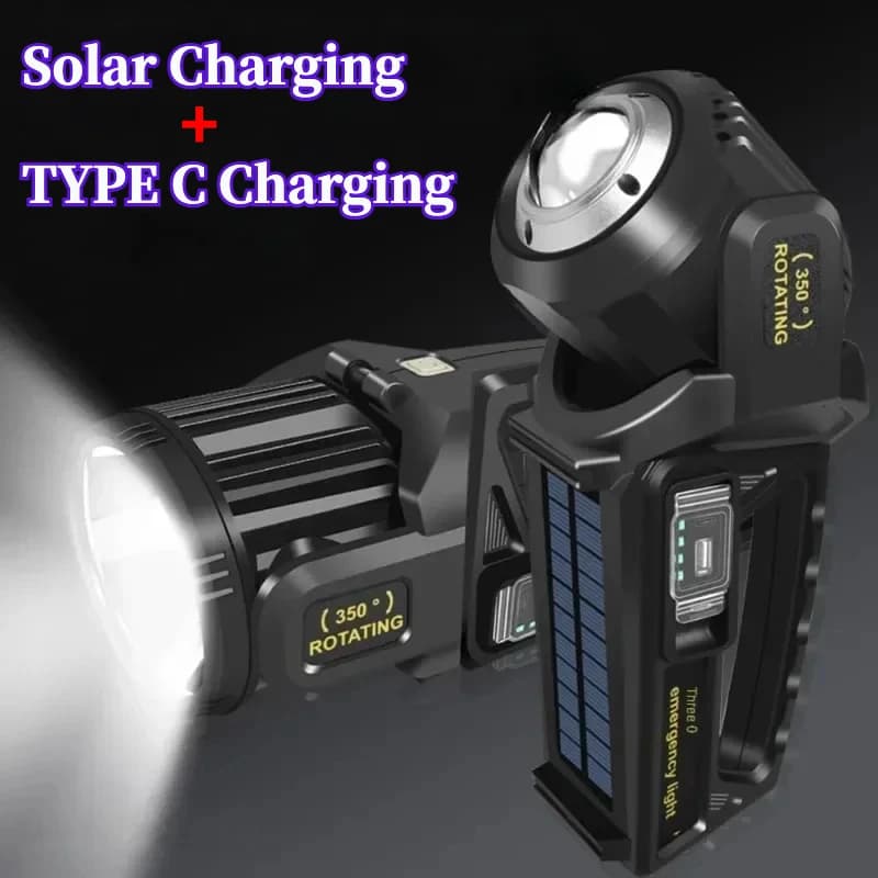 Torcia solare portatile a LED COB Work Light USB ricaricabile impermeabile proiettore portatile faretto da esterno per il campeggio