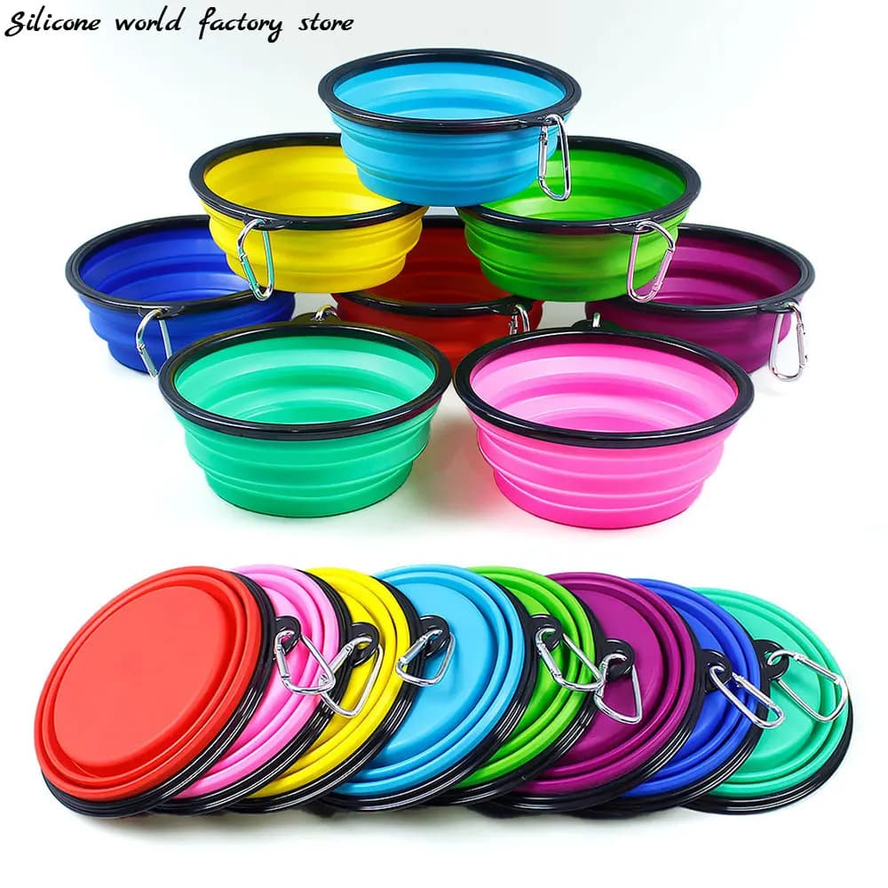 Silicone World 1000ML ciotole pieghevoli in Silicone per animali domestici da viaggio all'aperto portatile per alimenti per cani da compagnia ciotola per alimenti per contenitori per alimenti