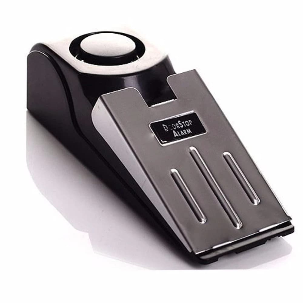 Mini Fermaporta Portatile in Acciaio Inox con Sistema di Allarme a 120DB Alimentato da Batteria a Secco da 9V per Sicurezza Domestica e in Viaggio