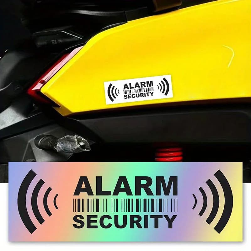 Security Warning Decal 6PCS Waterproof Anti Theft Sticker For Motorcycle Bike Helmet Car Protection Accessories