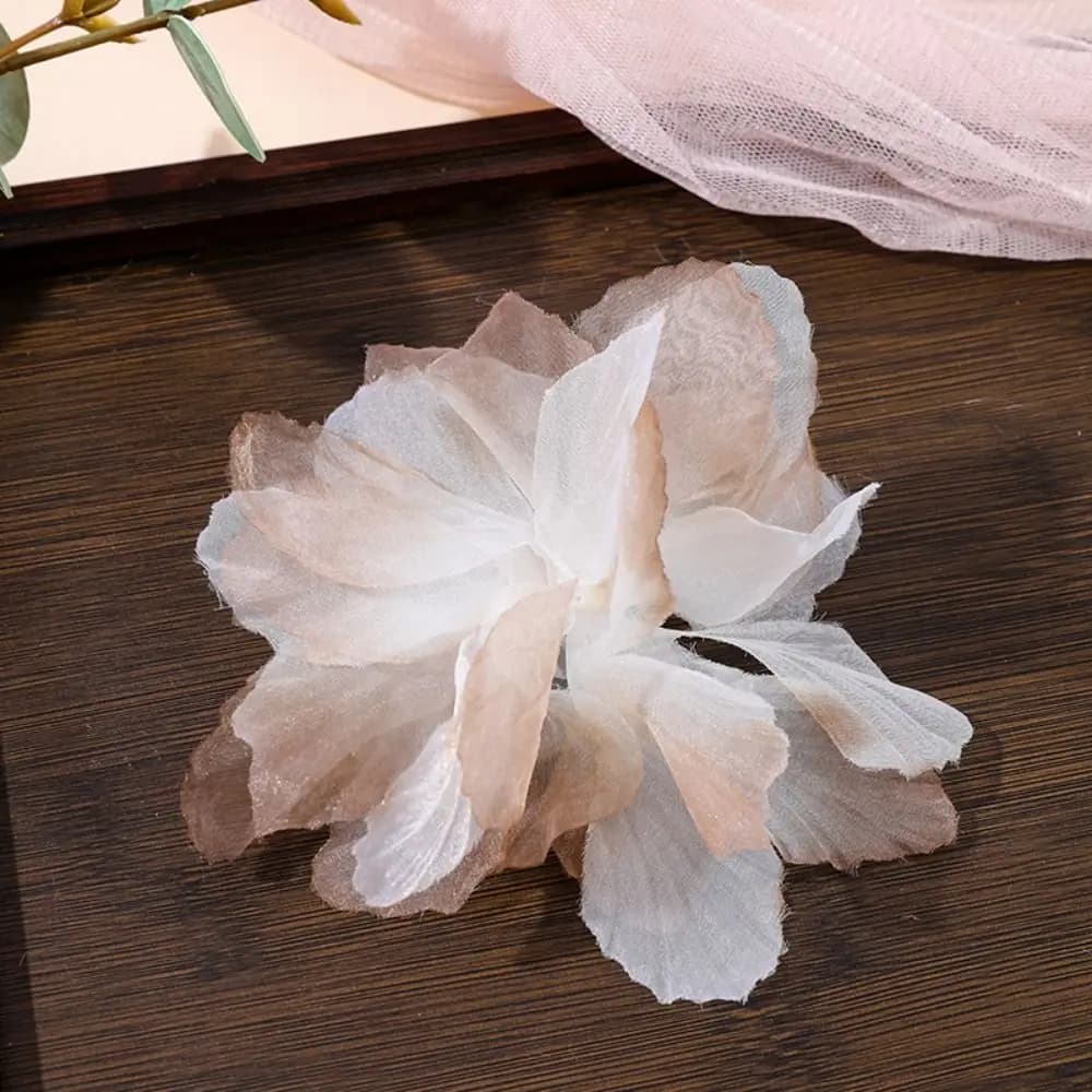 10pcs Fake Flowers 3D Organza Flower Patches Blossoms DIY Crafts Cloth Patch Multilayer Handmade Cloth Applique Dress Decoration