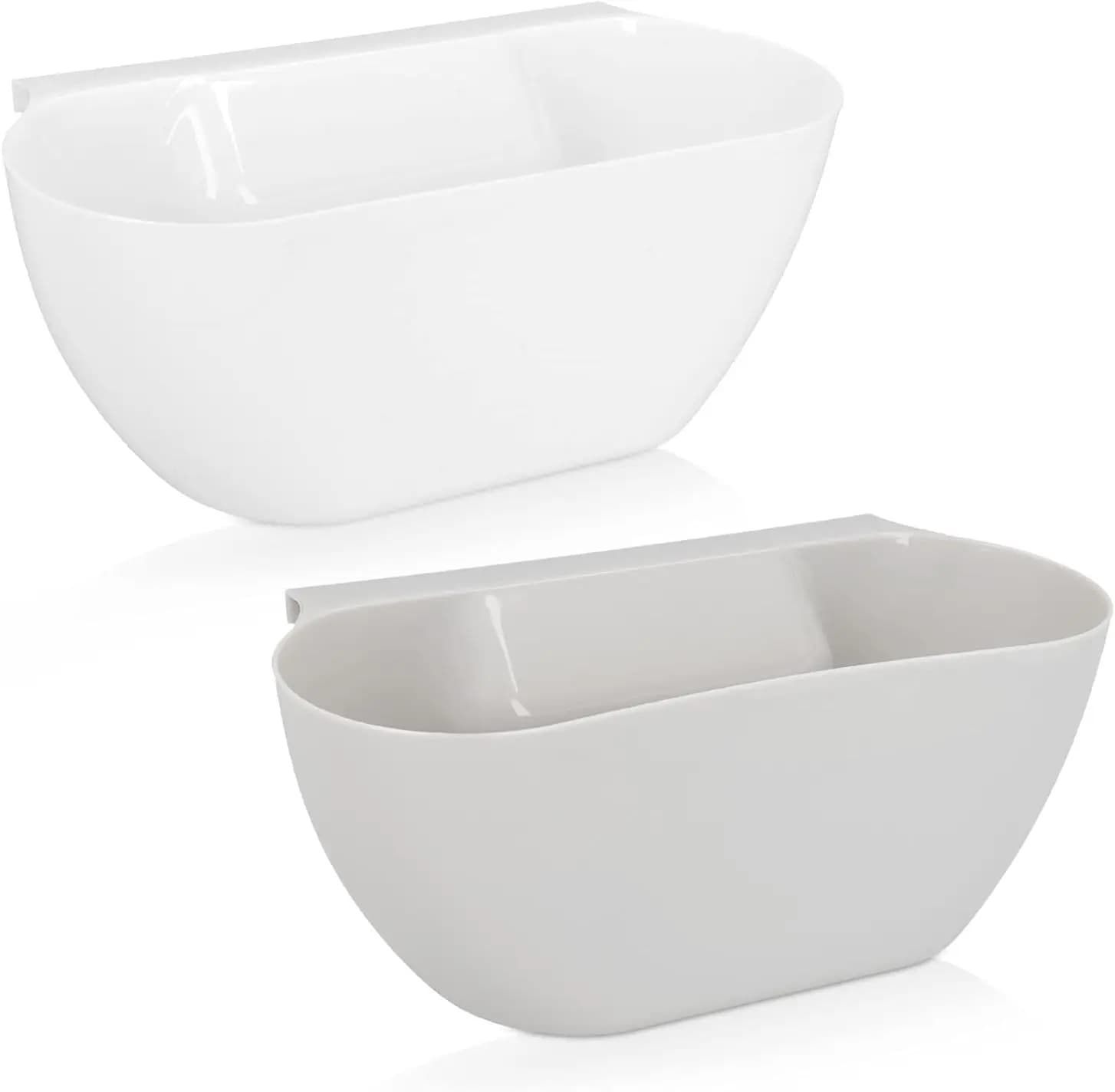 Set di 2 Cestini per Rifiuti da Cucina Sospesi per Scarti Alimentari e Compost - Bidone Salvaspazio per Piano di Lavoro o Camper