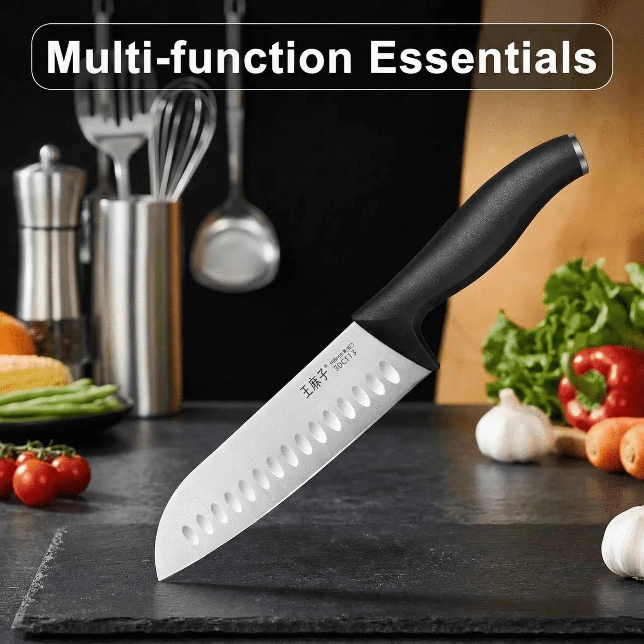 8 inch sharp kitchen cook knife, sharp blade for German stainless steel shaver with ergonomic and comfortable handle for kitchen and kitchen