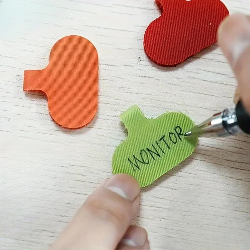 10 fascette per cavi riutilizzabili con etichetta scrivibile, etichette per cavi e etichette per fili per la gestione dei cavi e l'organizzazione dell'elettronica