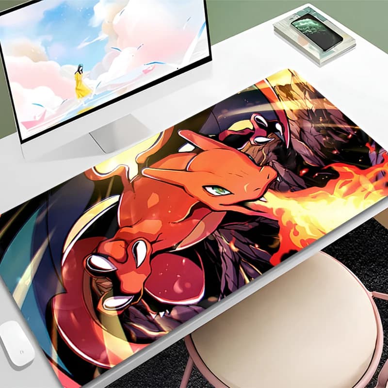 Tappetino per mouse da gioco, tappetino da scrivania per PC, tappetino per mouse sexy con anime, accessori per tastiera da gioco, tappetino per mouse P-Pokemon Dragon