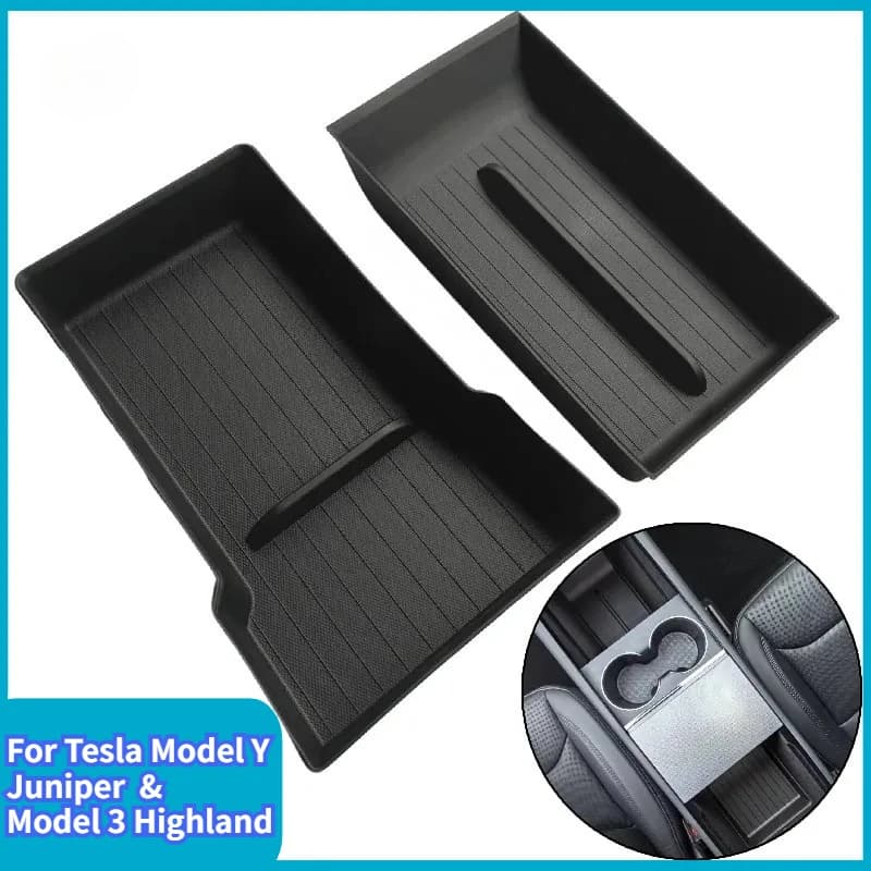 Console and armrest box for Tesla New Model Y 2025 Juniper Top and Bottom Anti-slip Mat Model 3 Highland 2024 Accessories