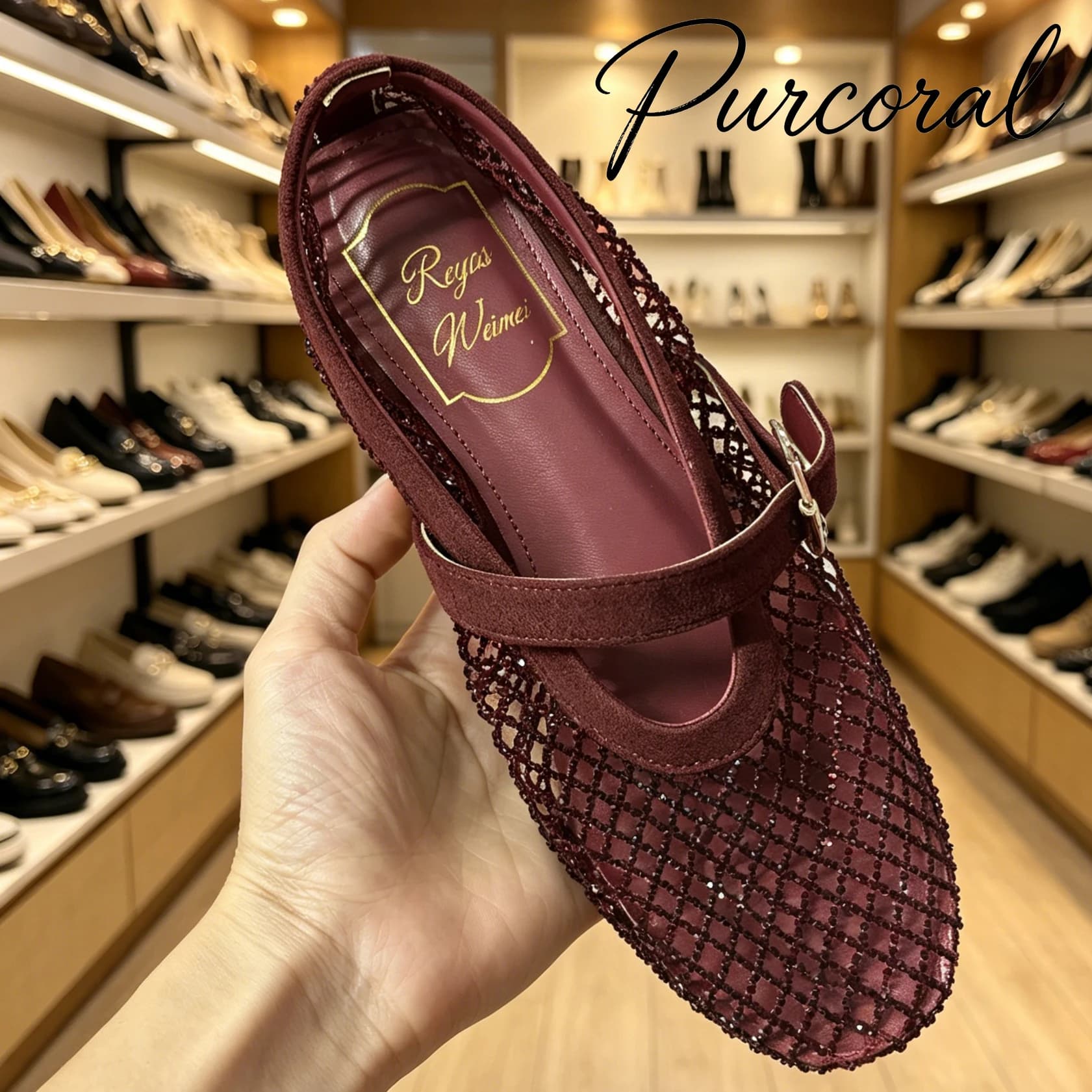 Sandals Water Diamond Ballet Dance Shoes Women's Edition 2026 Retro Suede Flat Bottomed Fishing Net Hollowed Out Single Shoes