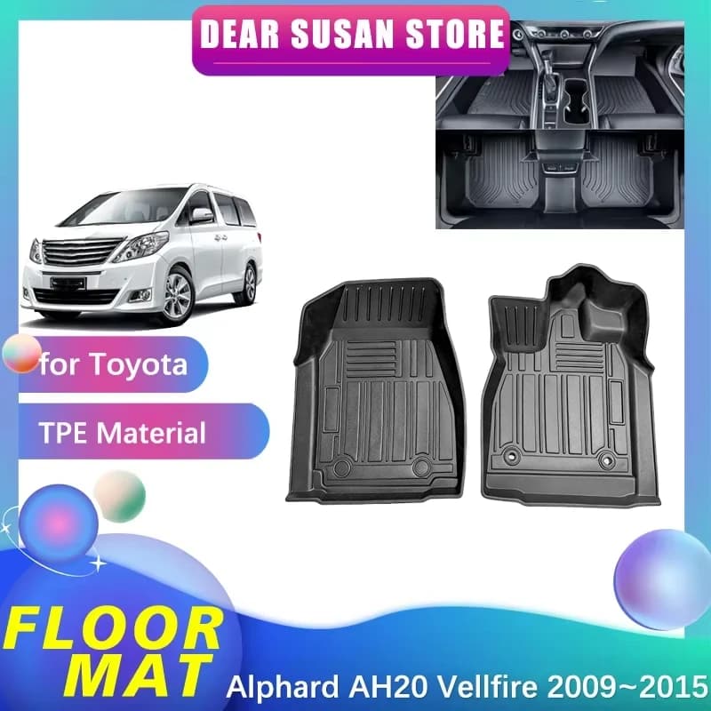 Tappetino per auto per Toyota Alphard AH20 Vellfire 350G 2009 ~ 2015 2010 2011 2012 2013 2014 parti pannello piede TPE Liner tappeto Pad copertura personalizzata accessori per tappeti