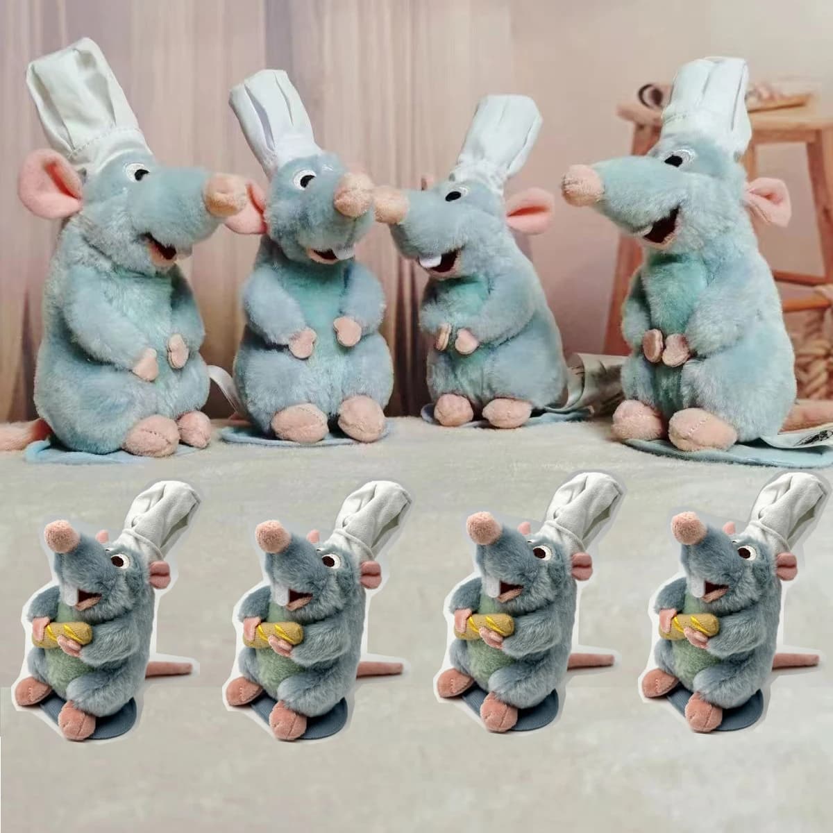 Anime Ratatouille Chef Remy Peluche magnetico Camera Decora Doll Spalla Peluche Decorazione Fascia per capelli Giocattoli Regali di compleanno