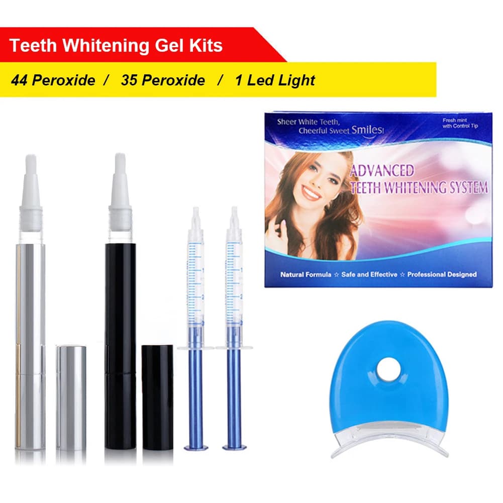 3 ml whitening gel syringe 35% 44% carbide peroxide Mini LED Teeth Candle Cold Blue Light Supply for oral hygiene