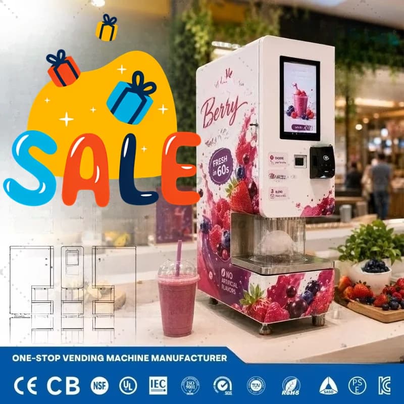 Smoothie Vending Machine Customized Automatic Fresh Juice Maker Self Service Smart Beverage Kiosk Commercial Blender Solution