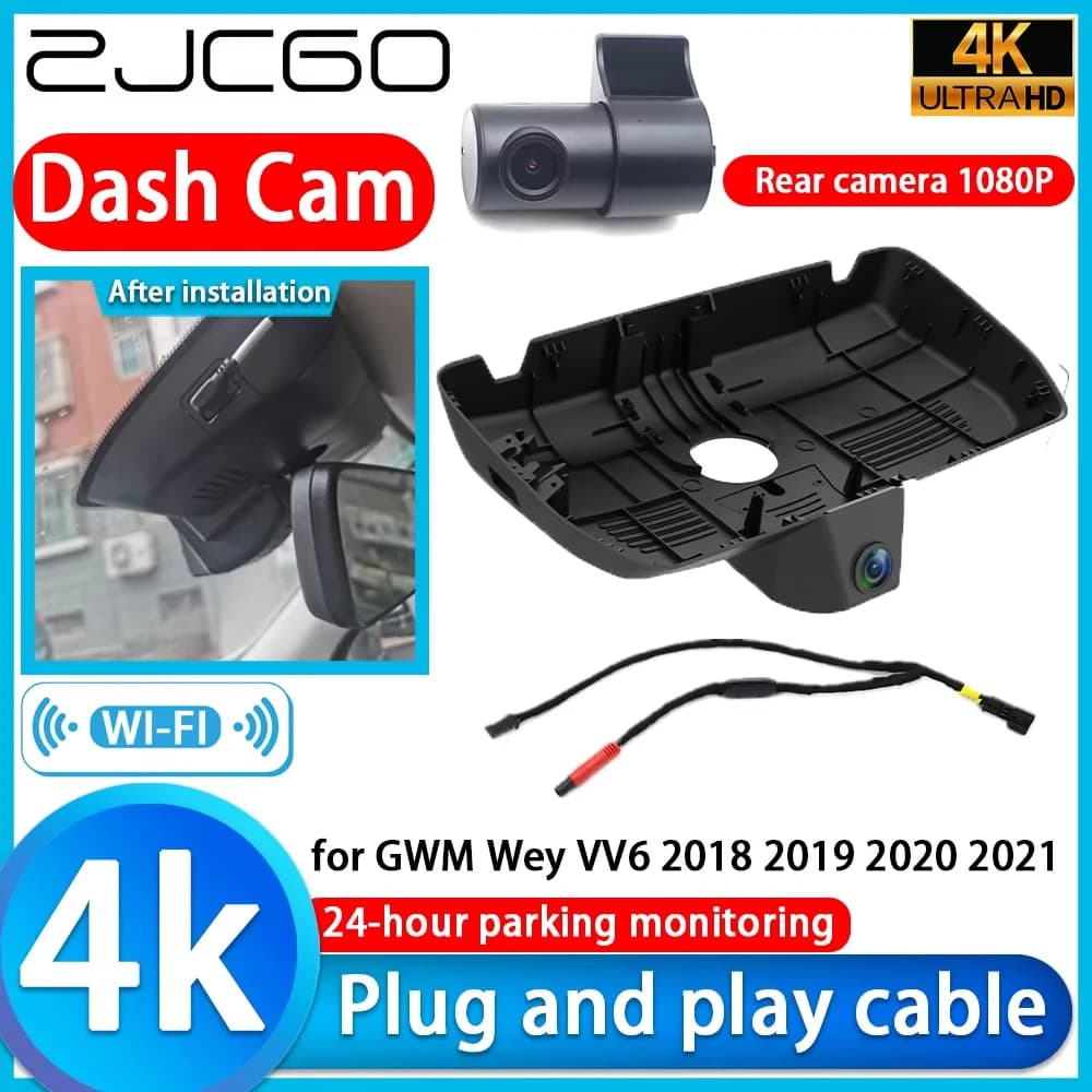 ZJCGO for GWM Wey VV6 2018 2019 2020 2021 Dash Cam DVR 4K Car Camera UHD 2160P with Sony lens, Monitor 24h, Video Recorder, Night Vision