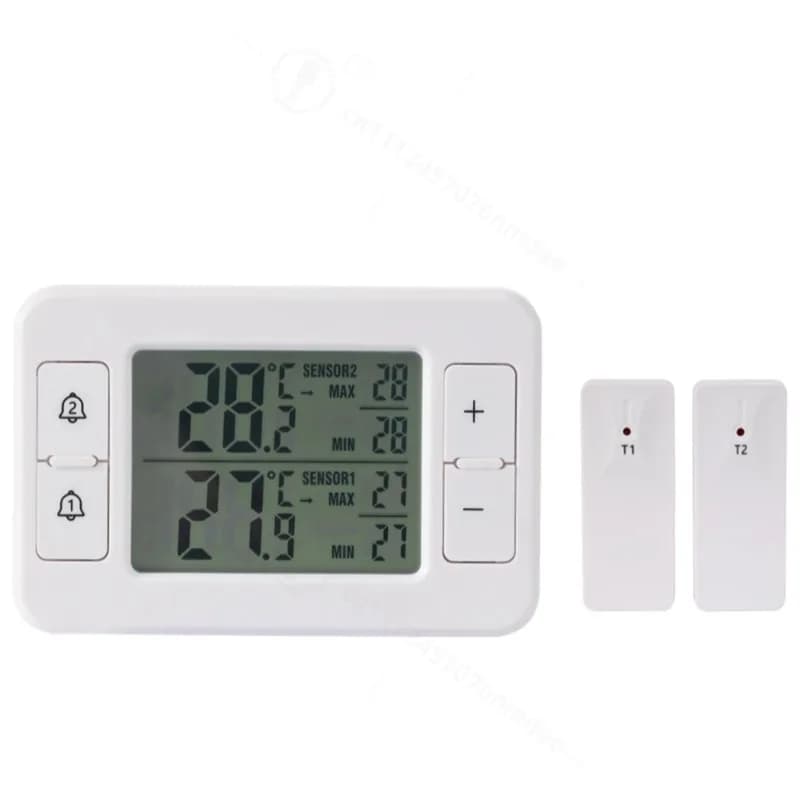 2in1 Wireless Electronic Thermometer High Accuracy Refrigerator Freezer Temperature Monitor Temperature Sensor Alarm -40℃~60℃
