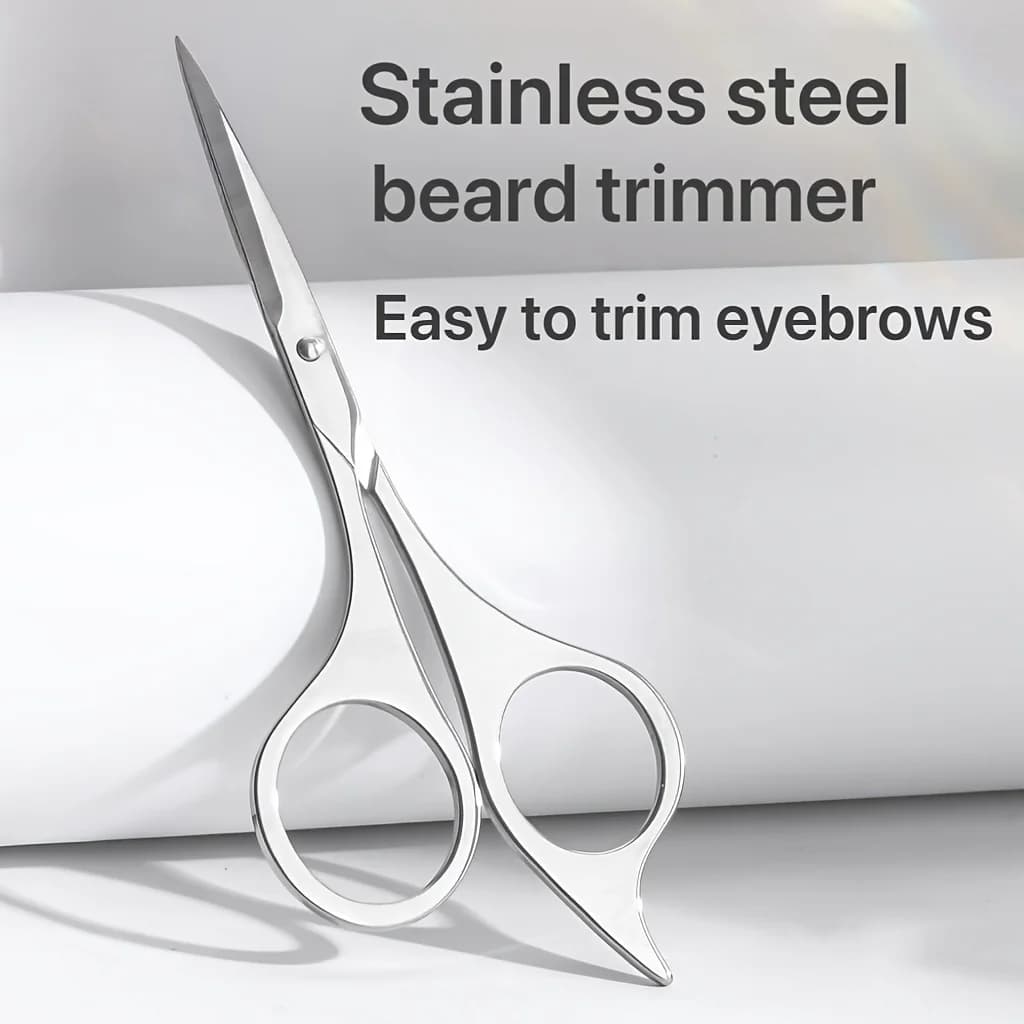 Stainless Steel Pointed Beard Scissors, Manual Makeup Eyebrow Scissors, Sharp Beauty Scissors Household Scissors Haircut