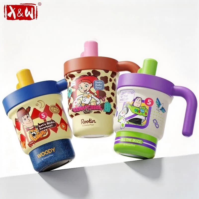 X&W Toy Story 550ml Insulated Tumbler 316 Stainless Steel Coffee Cup Vacuum Flasks Portable Home/office Girl Desktop Straw Mug