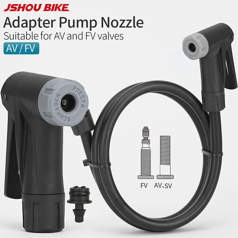 Adattatore per testa ugello pompa da bicicletta per pompa da pavimento bici Tubo AV FV Sostituzione pompa bici da strada MTB Parti della pompa testa valvola intelligente