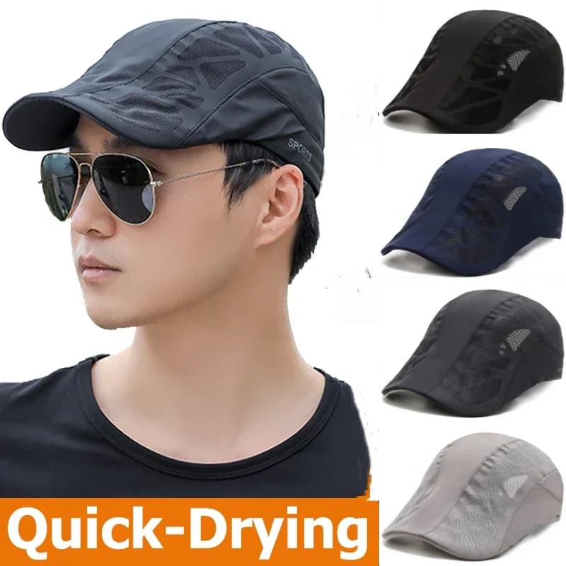 Maglia traspirante estiva Asciugatura rapida Anti-UV Cappello da sole Parasole Berretto sportivo Pesca Corsa Golf Cappello da baseball Berretto Pittore Visiera strillone