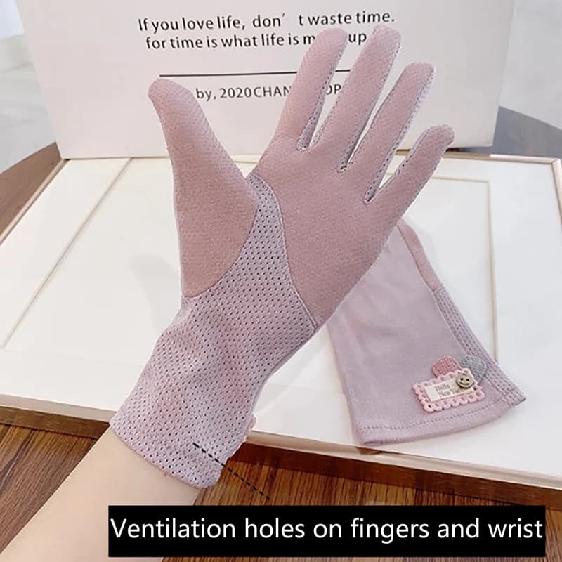 Guanti per protezione solare da donna Guanti per protezione solare estiva Guanti touch screen antiscivolo Guanti da guida per ciclismo Guanti sottili anti-UV
