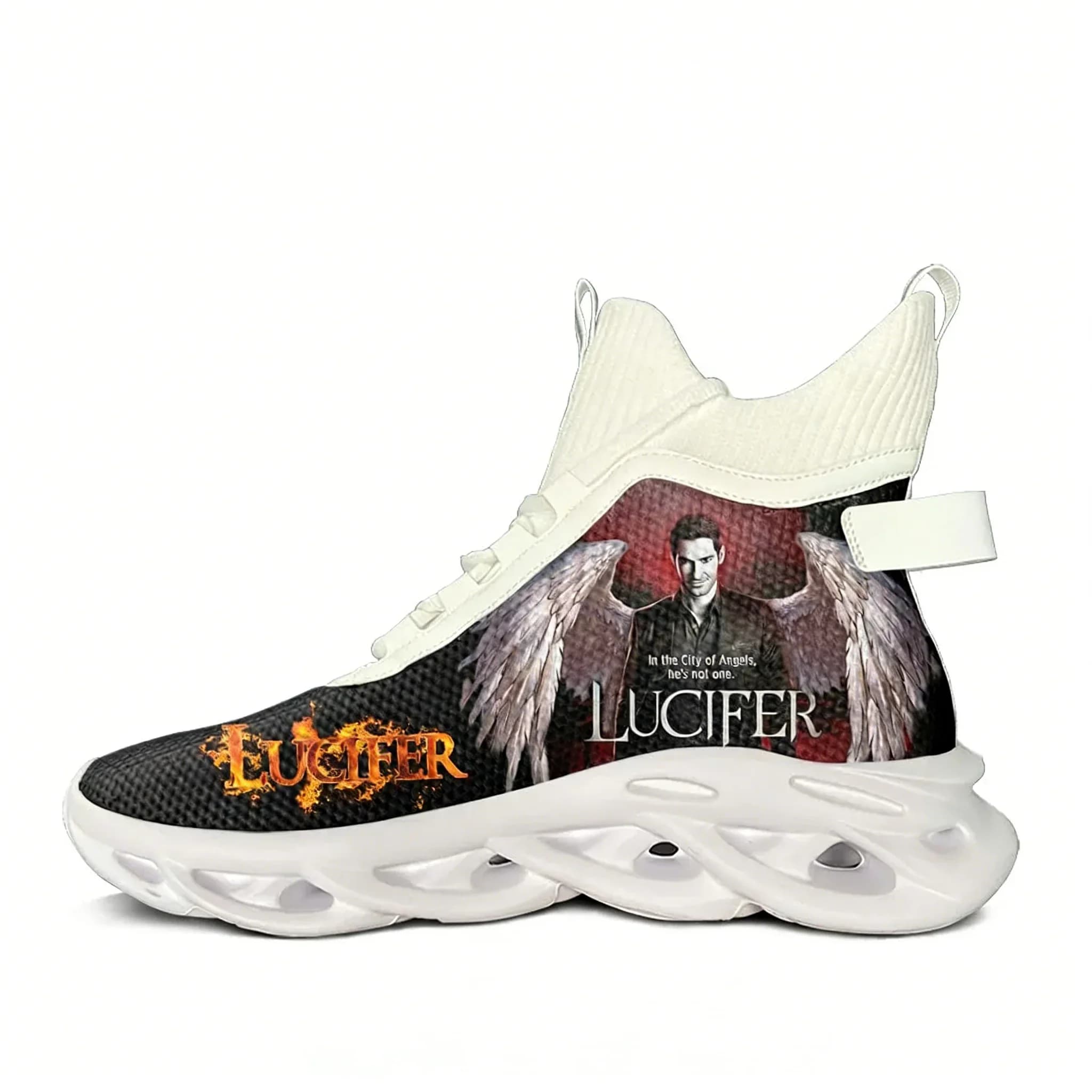 Lucifer TV High Top Flats Sneakers Lucifer Morningstar Scarpe da trekking da uomo e da donna Scarpe da alpinismo leggere Scarpe da corsa