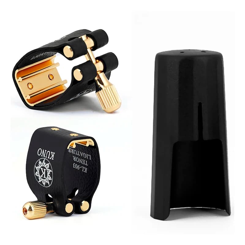 KUNO ligature and cap Used by hard rubber mouthpiece baritone Bb clarinet Bb Soprano Tenor sax Eb Alto saxophone.