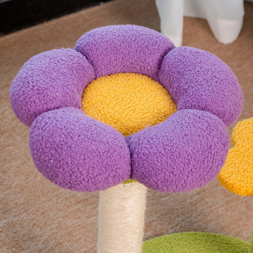 Torre per Gatti a Forma di Fiore, Structure for Climbing with Sisal, Adorable Tree Interactive for Cats for Game and Relax