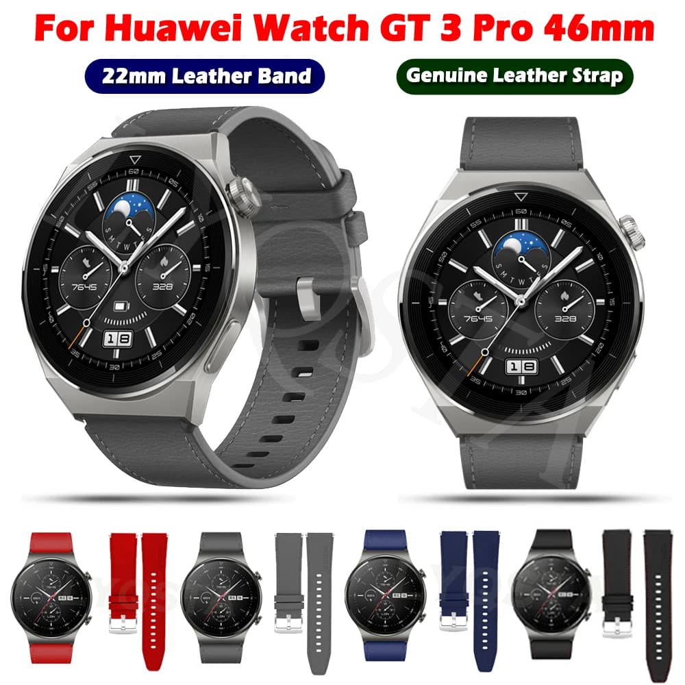 Cinturino in pelle ufficiale 22mm per Huawei Watch GT3 GT2 GT 3 2 Pro 46mm Smart Watch bracciale Honor Magic2 46mm cinturino da polso