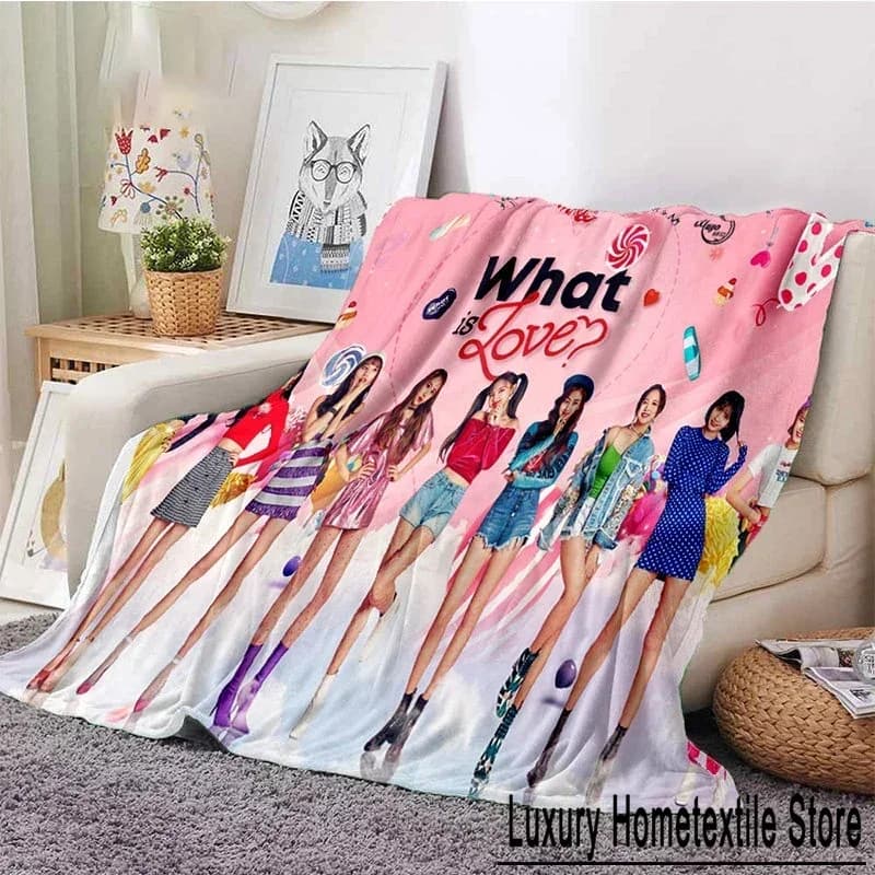 Coperta in morbido peluche del gruppo K-pop TWICE Nayeon, coperta in flanella per soggiorno, camera da letto, letto, divano, copertura da picnic