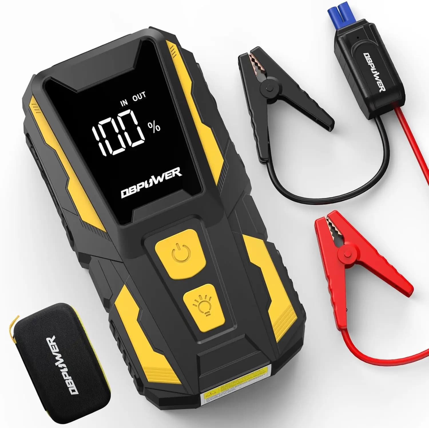Caricabatteria per auto portatile da 5000 A Jump Starter da 74 Wh per gas da 10 litri/8 litri diesel, con display, luce LED e cavi jumper