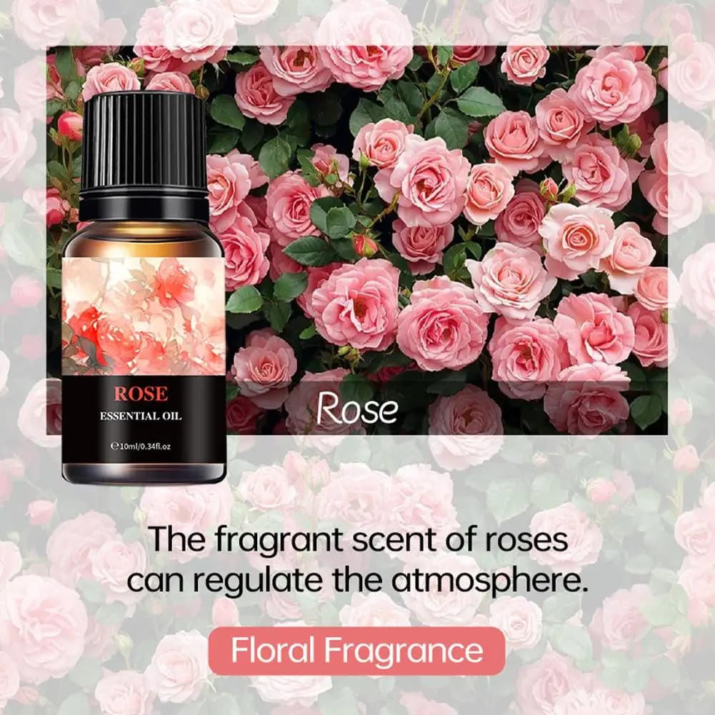 15 oli essenziali ai gusti di frutta per diffusore di aromi, umidificatore d'aria, solubili in acqua, con fragranze di ciliegio, sandalo, gelsomino, oceano, rosa, 10 ml