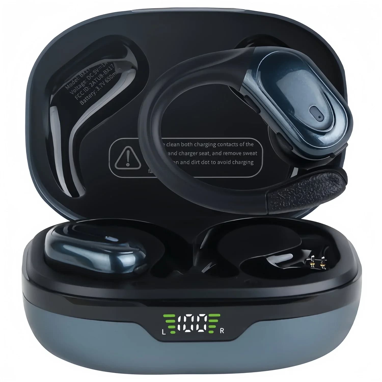 Cuffie Bluetooth TWS Auricolari Wireless Over-Ear con Microfoni Display LED Impermeabili Auricolari Sportivi Senza Fili