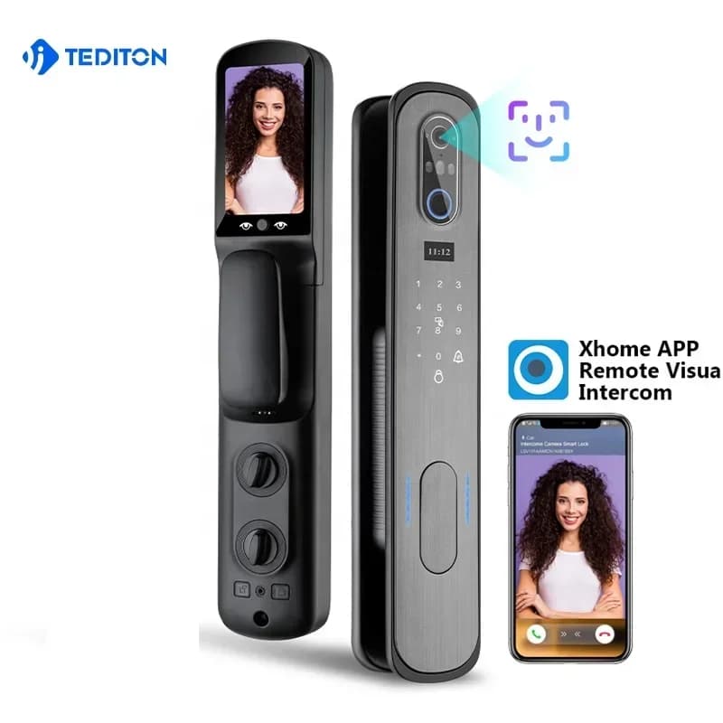Nuovo APP Wifi intelligente Riconoscimento facciale Tuya Spioncino digitale Visualizzatore Impronta digitale Smart Door Lock con