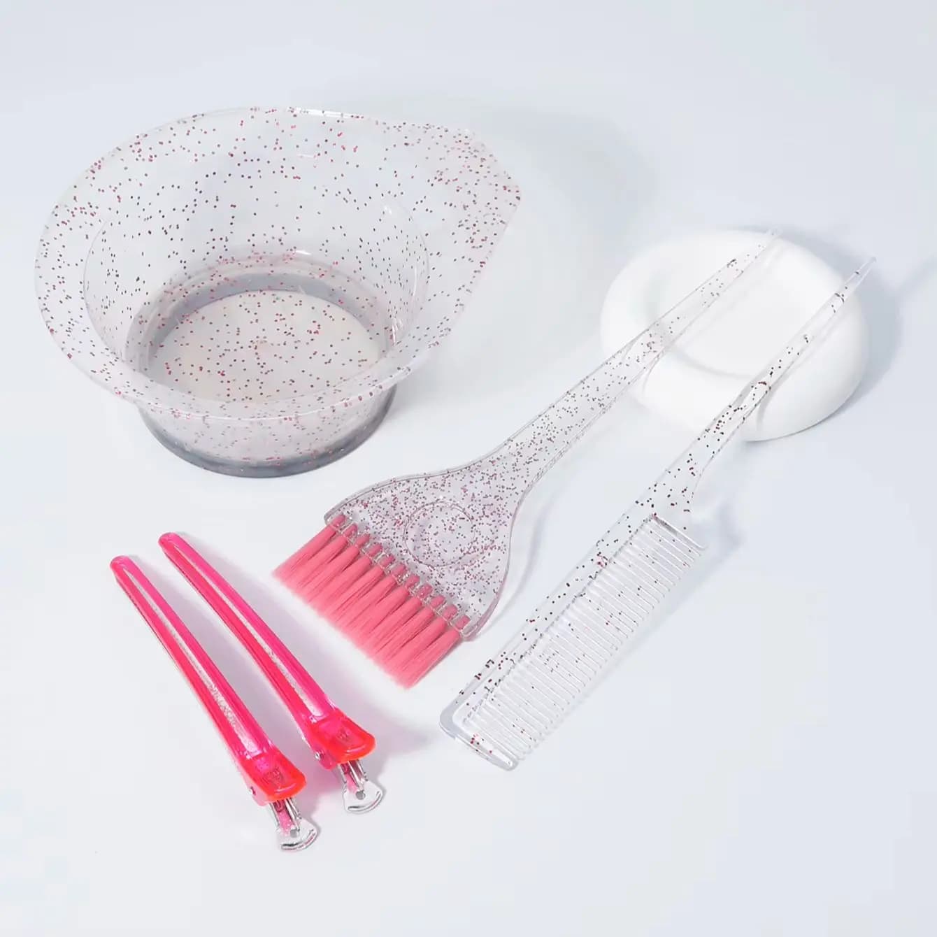5pcs professional hair dye set - hair dye bowls, hair dye brushes, hair clips, pointed tail combs, Special for Real Hair Wigs